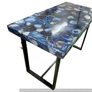 Blue Agate Dinning Table Top Handmade Mosaic Stone Living Room Furniture