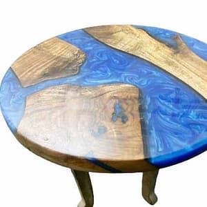 Buy Blue Epoxy Table Top In USA For Handmade Outdoor Table Gift For Her