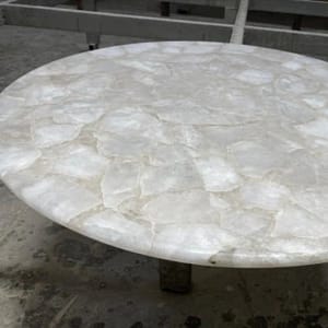 White Agate Table Top For Home Décor and Living Room Interior Gift