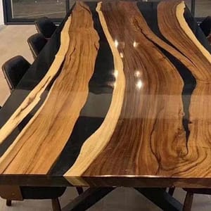 Black Epoxy Counter Table Top For Handmade Office And Home Use