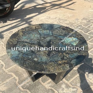 Labradorite Table Top Semi Precious Stone Art Farmhouse Furniture