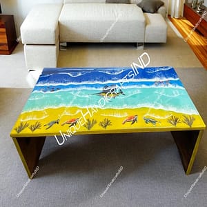 Custom Ocean Epoxy Live Edge Table For Dining Room Handmade Table Furniture