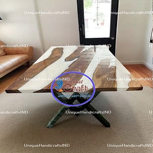 Buy White Epoxy Resin Table Top For Modern Interior Handmade Living Room Furniture