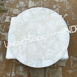 Buy Natural Round White Quartz Table Top For Modern Interior Furniture