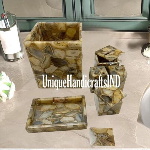 Natural Agate Bathroom Set