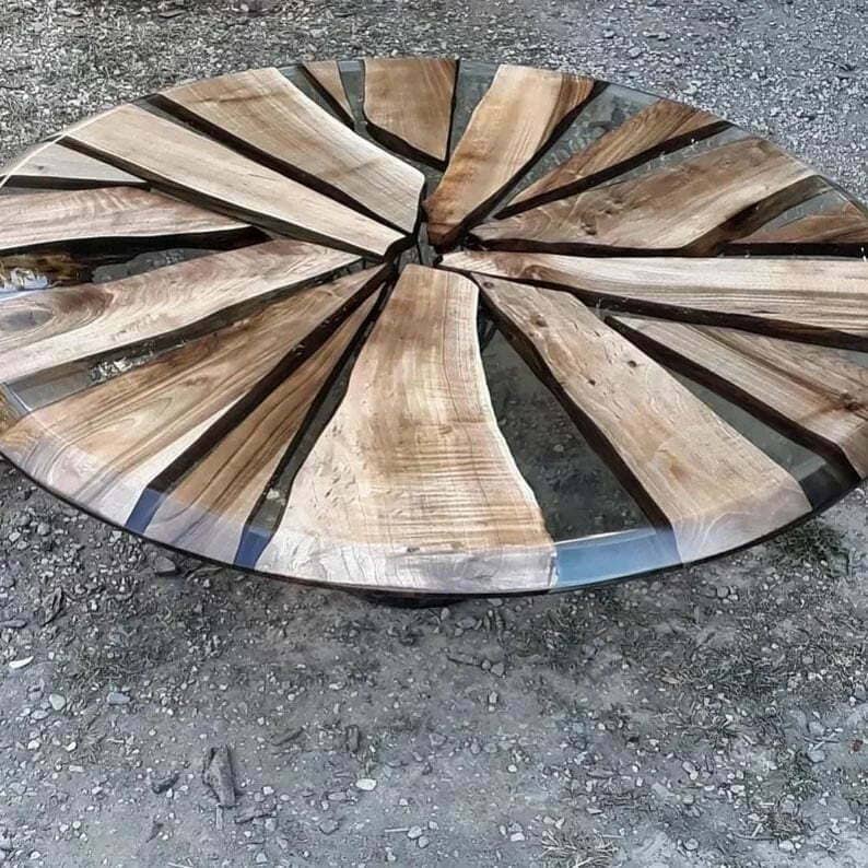 Resin Epoxy Table Top | Natural Wooden Table | Round Table | Resin Table | River Table | Epoxy Art | Sofa Table Top Home Decors