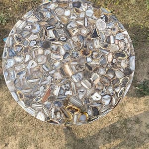 Buy Round Natural Mix Agate Table Top In USA For Handmade Table For Home Decor