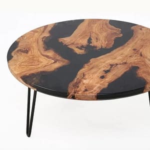 Buy Round Black Custom Epoxy Table Top For Home Decor Living Room Center Table Top