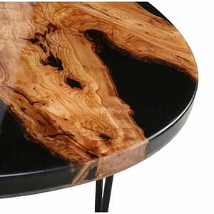 Buy Round Black Custom Epoxy Table Top For Home Decor Living Room Center Table Top