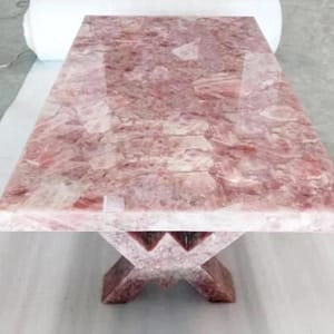 Rose Quartz Agate Table Top Handmade Home Decor Furniture