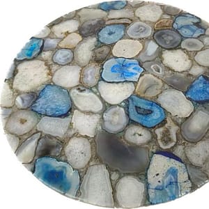 Buy Round Natural Mix  Round Agate Table Top In USA For Handmade Furniture For Home
