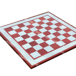 White Marble Indoor Playing Game Marble Chess Set With Pieces Inlay Art