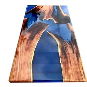 Epoxy Wooden River Blue Table Top For Dining Room And Home Decor