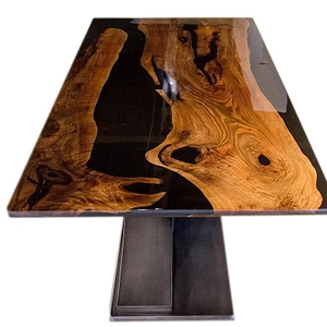 Black Epoxy dining Table Top For Handmade and Home Decor Living room
