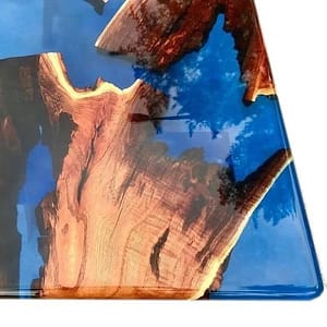 Epoxy Wooden River Blue Table Top For Dining Room And Home Decor