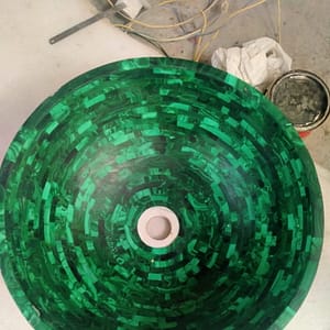 Green Malchite Handmade Agate Wash basin For Bathroom Use and Kitchen Decor