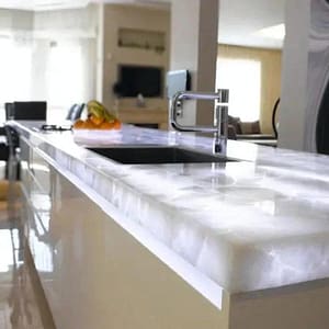 White Quartz Countertops Handmade Kitchen Bar Slab Interior