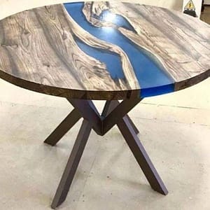 Epoxy Round Coffee Table Handmade Work Home Furniture