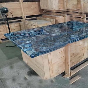 Blue Agate Table Top For Kitchen Countertop Handmade Furniture For Home
