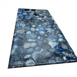 Natural Geode Agate Table Top In Blue Agate Countertop