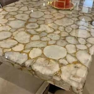 White Agate Table Top Center Conference Meeting Table Top Dining Room Décor Handmade Home Decor