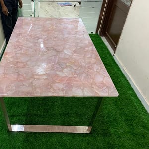 Pink Agate Table Top Natural Gemstone Handmade Furniture