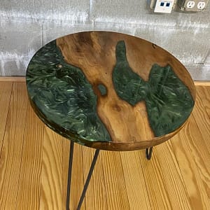 Round Epoxy Table Handmade Natural Wooden Furniture