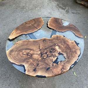 Black Round Epoxy Table top for Handmade and Living Room Home Furniture