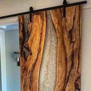 Barn Door Epoxy Wooden Hanging Sliding Door For Home Decor