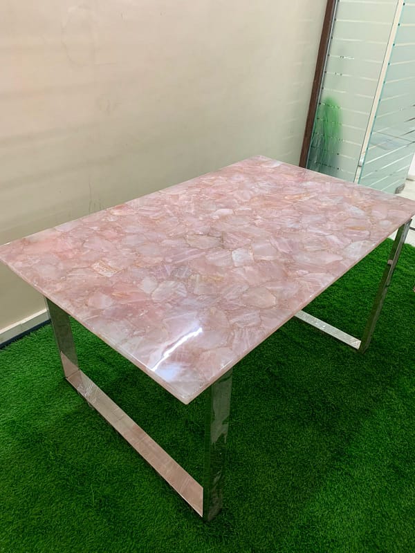 Pink Agate Table, Home Décor, Agate Console Table, Coffee Table, Gemstone Stone Table, Agate Dining Table Top, Agate Sofa Table Agate