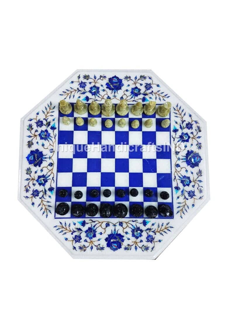 Blue Marble Chess Board